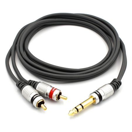 KABEL JACK 6,3 STEREO 2x WTYK RCA CINCH VITALCO 15m MK82