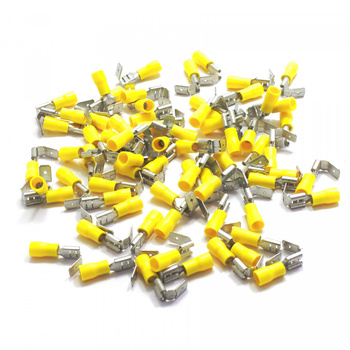 KONEKTOR 6,4 ŻEŃSKI Z ODCZEPEM ŻÓŁTY 100 SZT