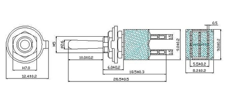 PRZEŁĄCZNIK DŹWIGNIOWY 6 PIN 2 POZYCJE VS5203 VITALCO