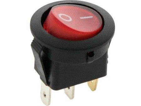 PRZEŁĄCZNIK PODŚWIETLANY OKĄGŁY CZERWONY AC 230V