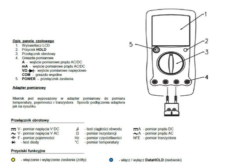 MIERNIK MULTIMETR UNIT UT58C POJEMNOŚĆ TEMPERATURA
