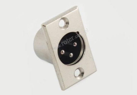 WTYK XLR MONTAŻOWY 3 PIN METALOWY PROSTOKĄTNY
