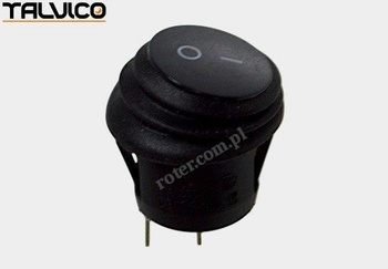 Przeł. koł. okrągły 3pin/2poz 6A hermetyczny czarny