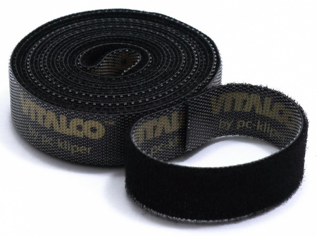 CZARNY ORGANIZER KABLI TAŚMA RZEPOWA 1m VITALCO RZEP 15MM