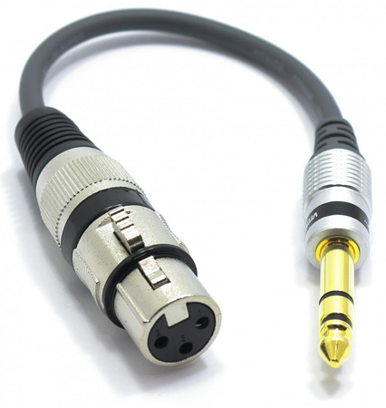 ADAPTER XLR ŻEŃSKI WTYK JACK 6.3 STEREO VITALCO PRZEJŚCIÓKA XLR JACK 6,3