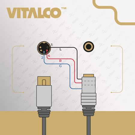 ADAPTER WTYK DIN 5 PIN NA GNIAZDO MINI JACK 3.5 TRS AUX 3,5 VITALCO