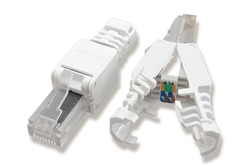 WTYK RJ45 8P8C KAT. 6a RJ-45 BEZNARZĘDZIOWY OKRĄGŁY DRUT UTP