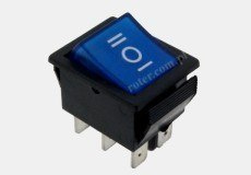 PRZEŁĄCZNIK PODŚWIETLANY 3 POZYCYJNY NIEBIESKI 12V