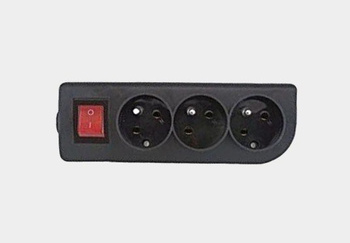 Gniazdo z uziemieniem i wył. 3x czarne GN-30W-2