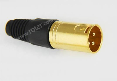 WTYK MIKROFONOWY XLR ZŁOTY 3 PIN