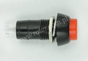 Przełącznik przyciskowy okrągły duży plastik 81B off-(on) czerwony