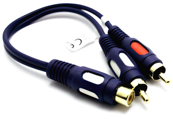 Adapter przejście gniazdo RCA na 2* wtyk RCA kabel