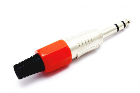 WTYK JACK 6.3 STEREO NIKIEL CZERWONY GUMOWANY