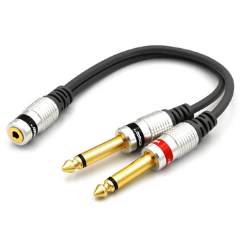 Adapter gniazdo Jack 3,5 na 2x 6,3 mono Vitalco