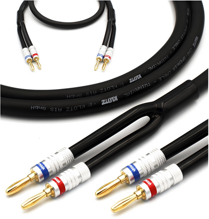 KABEL GŁOŚNIKOWY BANAN 2m 2x2.5mm2 KLOTZ MIEDŹ OFC LY225 WTYK BANANOWY