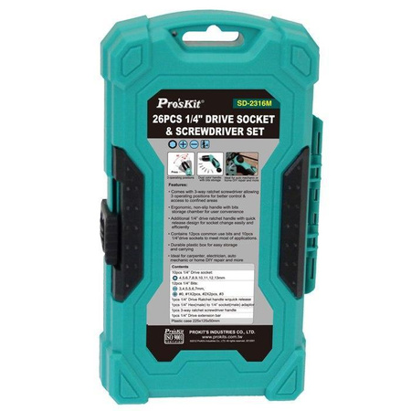 ZESTAW BITÓW Z UCHWYTEM 26 SZT. SD-2316M PROSKIT