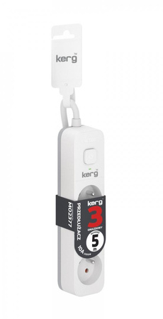 PRZEDŁUŻACZ Z UZIEMIENIEM 3 GNIAZDA 5M KERG M02377 Z WYŁĄCZNIKIEM