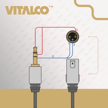 KABEL MIKROFONOWY 1M WTYK AUX JACK 3,5 STEREO - WTYK XLR MK31 VITALCO