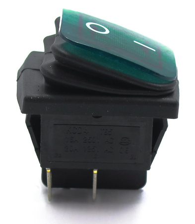 PRZEŁĄCZNIK HERMETYCZNY PROSTOKĄTNY ZIELONY 12V 20A