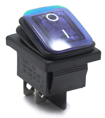 PRZEŁĄCZNIK PROSTOKĄTNY HERMETYCZNY NIEBIESKI 12V 20A