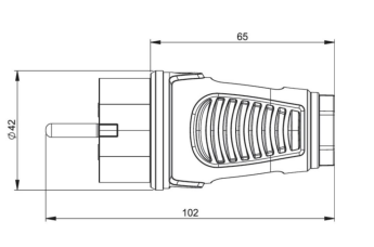 WTYK WTYCZKA GUMOWY SCHUKO TAURUS2 0522-SR IP54 Z UZIEMIENIEM PCE 16A