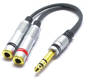 ADAPTER WTYK DUŻY JACK 6.3 STEREO 2X GNIAZDO 6,3 JACK 6,3 MONO VITALCO