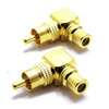 ADAPTER RCA KĄTOWY ZŁOTY WTYK GNIAZDO VITALCO 