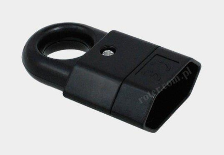 Gniazdo sieciowe płaskie z uchwytem czarne 2,5A/250V