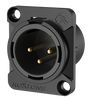 GNIAZDO XLR 3 PIN MĘSKIE ROXTONE RX3MD-BG MONTAŻ