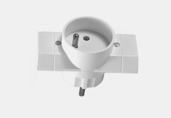 TRÓJNIK ELEKTRYCZNY ROZGAŁĘŹNIK 3 GNIAZDA 2X PŁASKIE 1X OKRĄGŁE ZŁODZIEJ