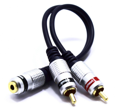 ADAPTER 2X WTYK RCA - GNIAZDO AUX JACK 3.5 VITALCO KABEL
