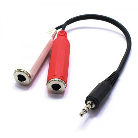 ADAPTER AUX WTYK JACK 3,5 2 GNIAZDA 6,3 MONO VITALCO