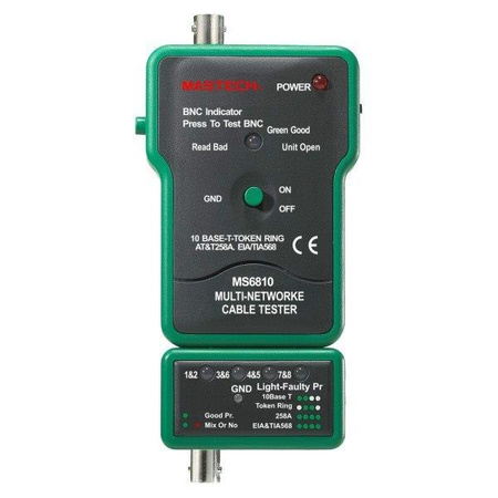 TESTER SIECI KAT. 5 RJ45 BNC MASTECH MS6810