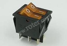 Przeł. podśw. średni podwójny 12V, żółty