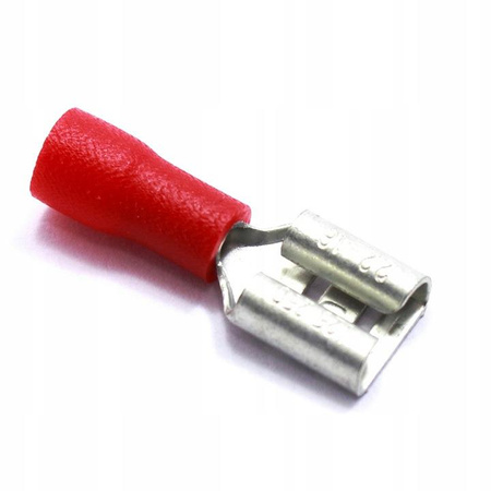 KONEKTOR IZOLOWANY ŻEŃSKI CZERWONY 6.4mm 100 SZT