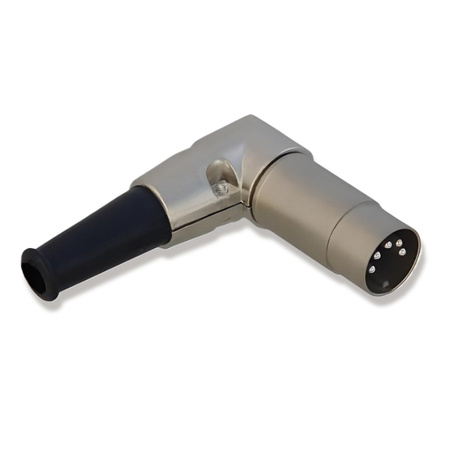 WTYK DIN 5 PIN METALOWY KĄTOWY NA KABEL PRZEWÓD