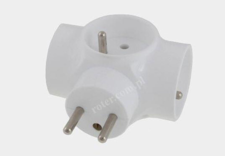 TRÓJNIK ELEKTRYCZNY ROZGAŁĘŹNIK 3 GNIAZDA Z UZIEMIENIEM 3X ZŁODZIEJ