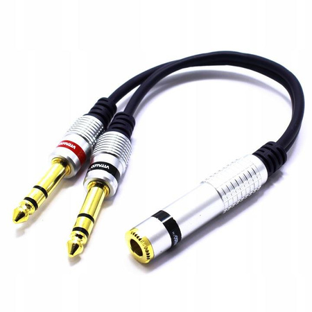 ADAPTER ROZDZIELACZ DUŻY JACK 6,3 STEREO 2X GNIAZDO JACK 6.3 VITALCO
