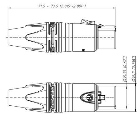 WTYK XLR 3 PIN ŻEŃSKI NC3FXX-BAG NEUTRIK CZARNY MIKROFONOWY NA KABEL
