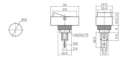 PRZEŁĄCZNIK SAMOCHODOWY ASW-11-101 12V 20A