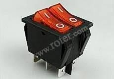 Przeł. podśw. średni podwójny AC, czerwony