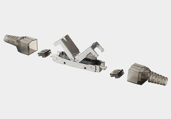 Moduł do łączenia kabli kat.6a FTP beznarzędziowy z odgiętkami