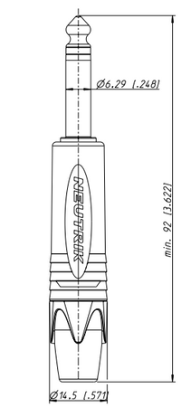 WTYK JACK 6.3 STEREO TS NP2X-B NEUTRIK ZŁOTY DUŻY JACK 6.3mm NA KABEL