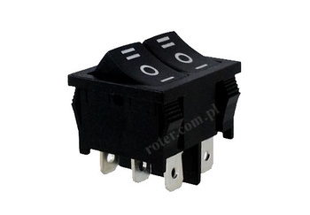 PRZEŁĄCZNIK KOŁYSKOWY PODWÓJNY CZARNY 6pin/3poz 6A