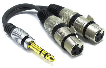 ADAPTER 2X WTYK XLR ŻEŃSKI - JACK 6.3 TRS STEREO VITALCO KABEL 6.3mm