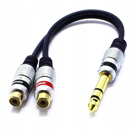 ADAPTER JACK 6,3 STEREO 2X GNIAZDO RCA VITALCO
