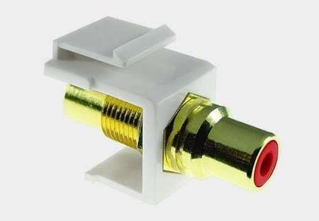 Łącznik RCA złoty keystone czerwony