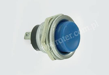 Przełącznik przyciskowy okrągły duży metal, off-(on) niebieski