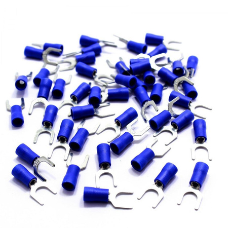 KONEKTOR WIDEŁKOWY IZOLOWANY WIDEŁKI 6,5mm 100 SZT NIEBIESKI