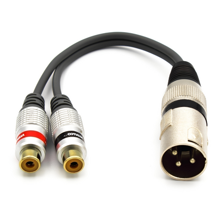 ADAPTER PRZEJŚCIÓWKA WTYK XLR 3 PIN MĘSKI NA 2X GNIAZDO RCA VITALCO